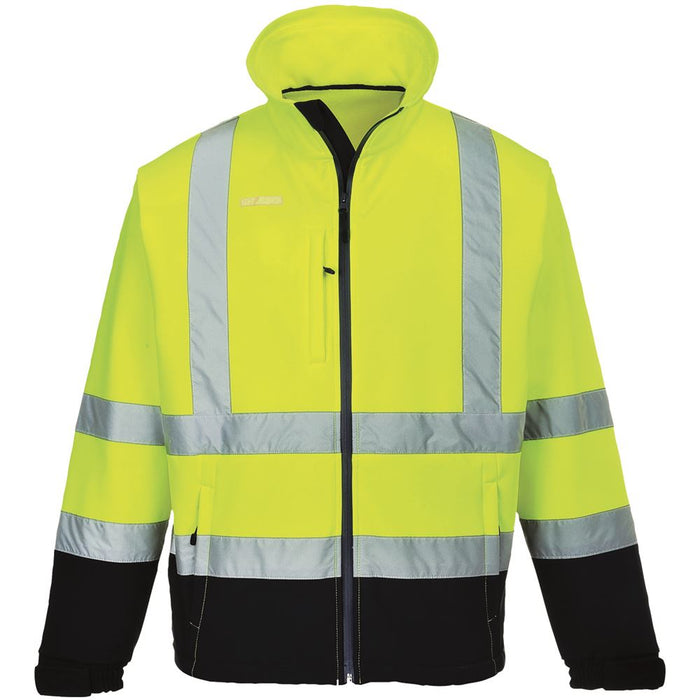 Portwest S425 Yellow/Navy Hi Vis Contrast Softshell Jacket (3L)