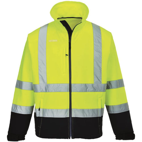Portwest S425 Yellow/Navy Hi Vis Contrast Softshell Jacket (3L)