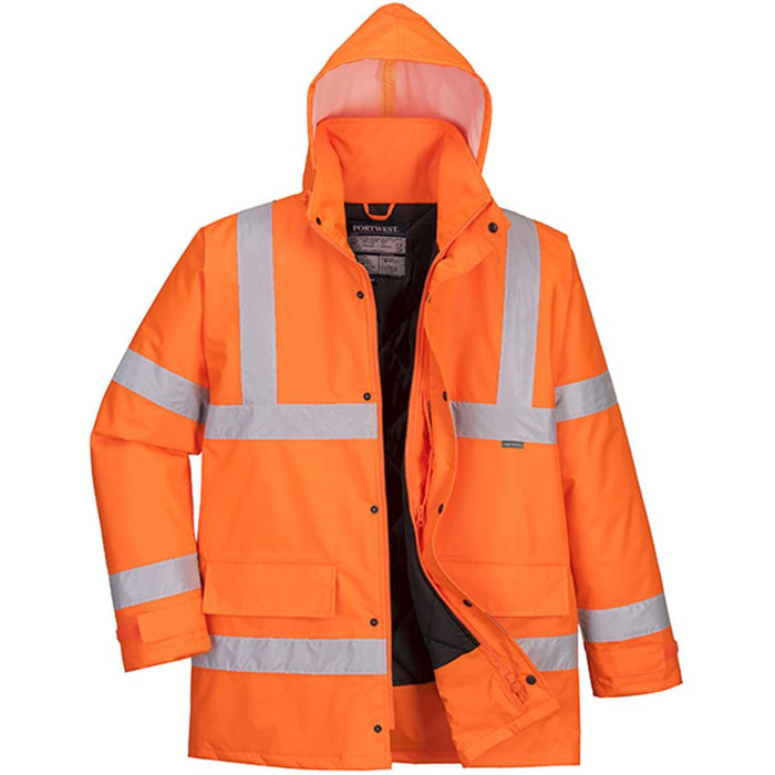 Portwest S460 Orange Padded Waterproof Hi Vis Jacket