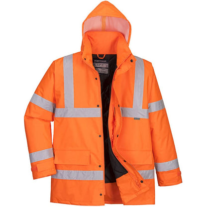 Portwest S460 Orange Padded Waterproof Hi Vis Jacket
