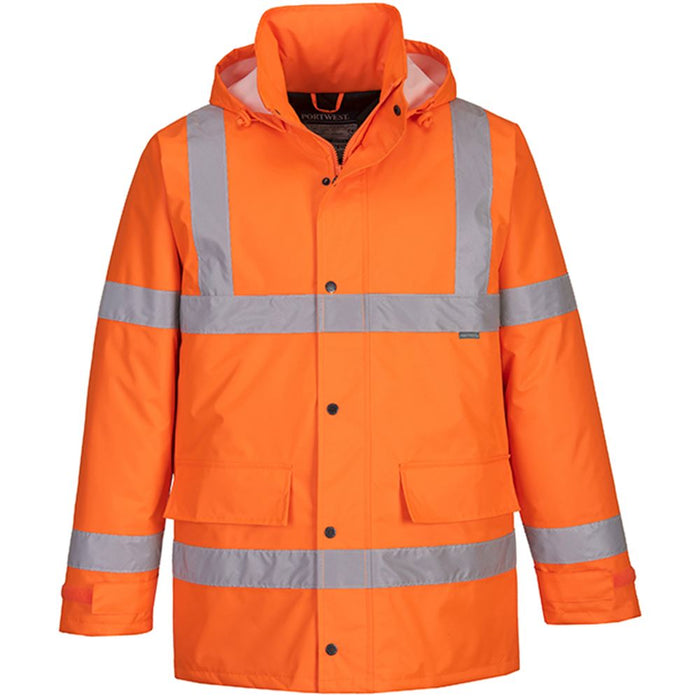 Portwest S460 Orange Padded Waterproof Hi Vis Jacket