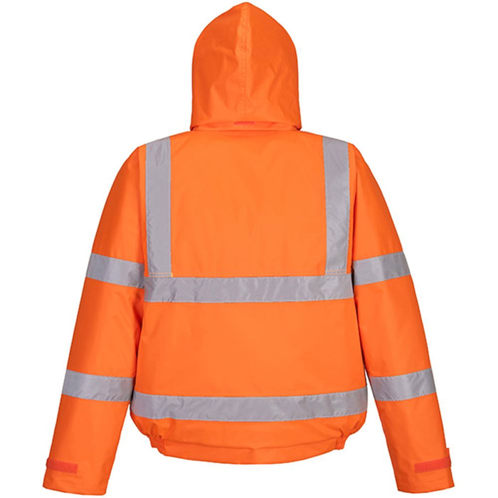 Portwest S463 Orange Deluxe Padded Waterproof Hi Vis Bomber Jacket