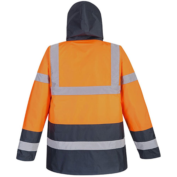 Portwest S467 Orange/Navy Padded Waterproof Two Tone Hi Vis Jacket