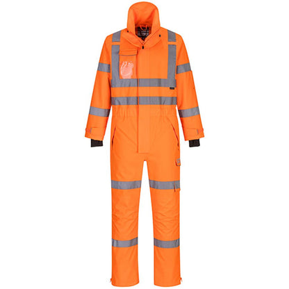 Portwest S593 Orange Mesh Lined Hi Vis Extreme Breathable Waterproof Coverall