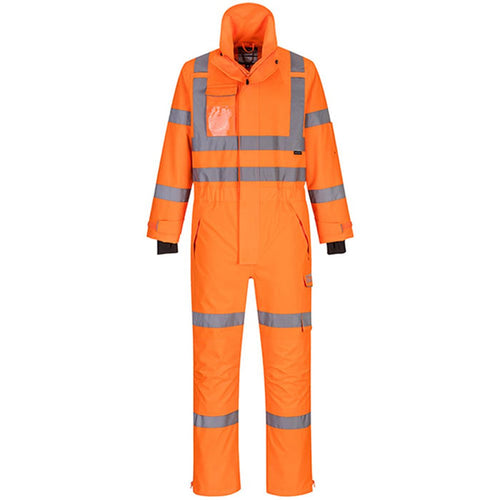 Portwest S593 Orange Mesh Lined Hi Vis Extreme Breathable Waterproof Coverall
