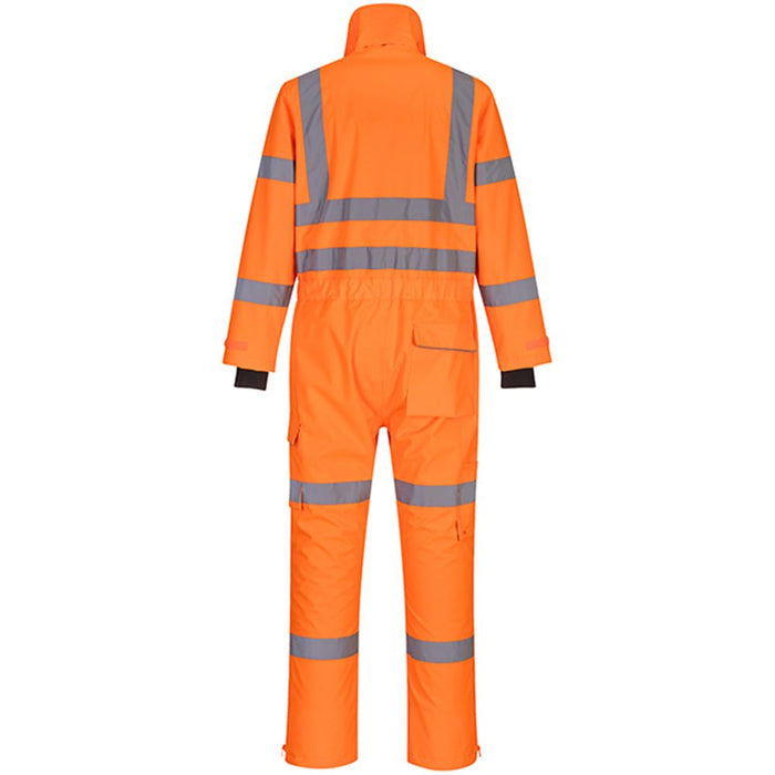 Portwest S593 Orange Mesh Lined Hi Vis Extreme Breathable Waterproof Coverall