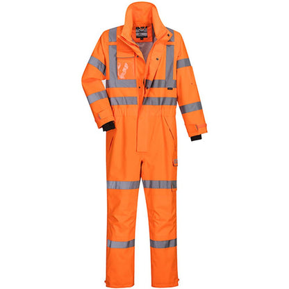 Portwest S593 Orange Mesh Lined Hi Vis Extreme Breathable Waterproof Coverall
