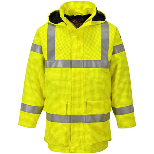 Portwest S774 Yellow Bizflame Rain Waterproof Flame Resistant Anti Static Hi Vis Jacket