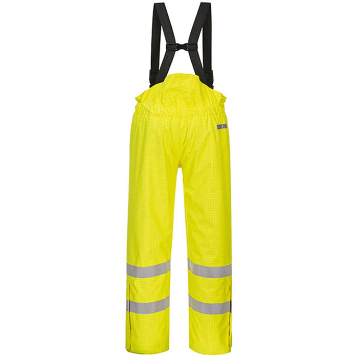 Portwest S781 Yellow Bizflame Rain Lined Waterproof Flame Retardant Anti Static Hi Vis Trousers