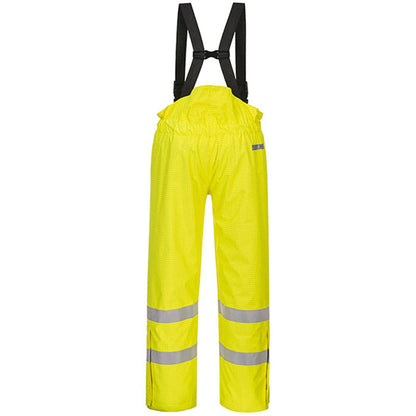 Portwest S781 Yellow Bizflame Rain Lined Waterproof Flame Retardant Anti Static Hi Vis Trousers