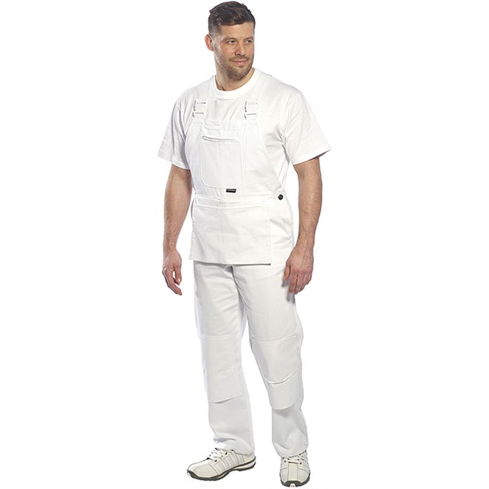 Portwest S810 White Bolton Painters Cotton Bib & Brace Overalls 305g