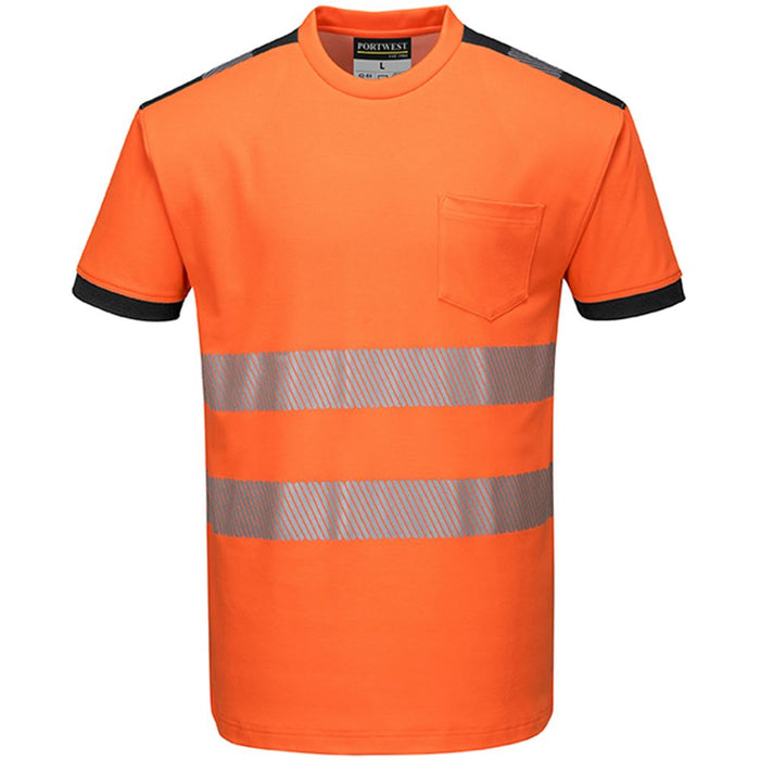 Portwest T181 Orange/Black PW3 Hi Vis T Shirt