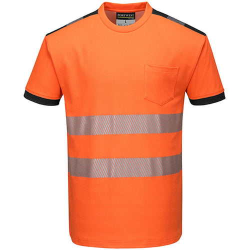 Portwest T181 Orange/Black PW3 Hi Vis T Shirt