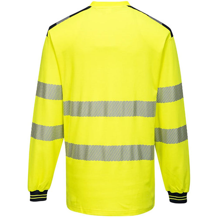 Portwest T185 Yellow/Black PW3 Long Sleeve Hi Vis T Shirt