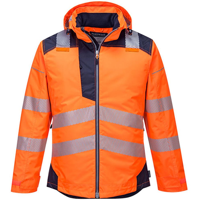 Portwest T400 PW3 Orange Padded Waterproof Hi Vis Winter Jacket