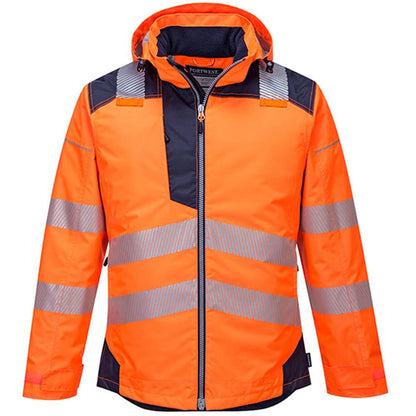 Portwest T400 PW3 Orange Padded Waterproof Hi Vis Winter Jacket