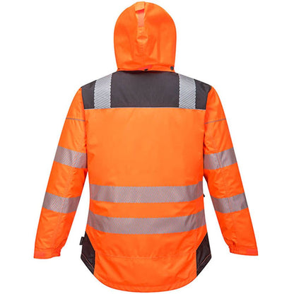 Portwest T400 PW3 Orange Padded Waterproof Hi Vis Winter Jacket