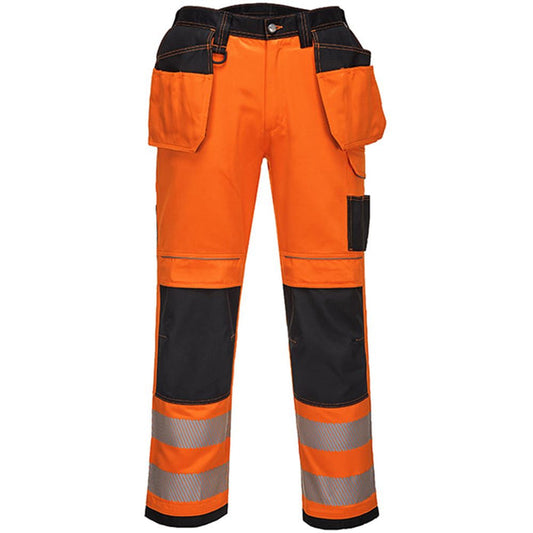Portwest T501 PW3 Orange Polycotton Hi Vis Holster Work Trouser