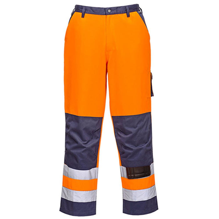 Portwest TX51 Orange/Navy Lyon Polycotton Two Tone Hi Vis Trousers