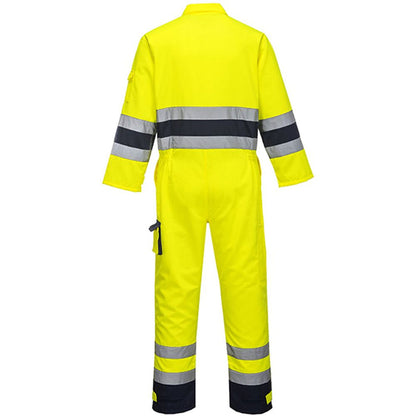 Portwest TX55 Yellow/Navy Nantes Polycotton Hi Vis Overalls