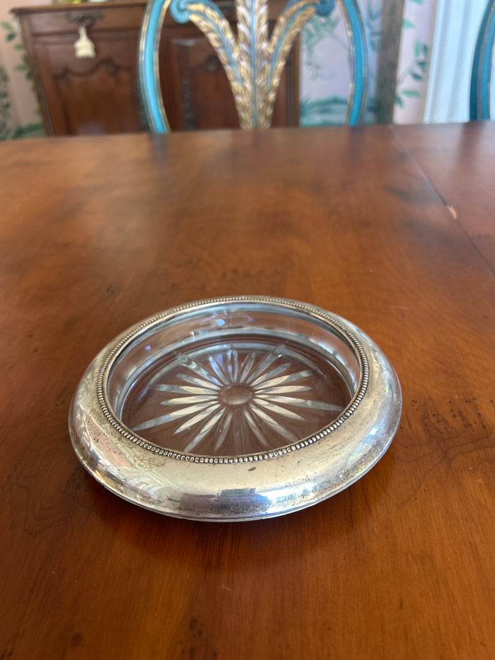 S3 - Wine/ Champaign  Coaster w/ Cut Glass