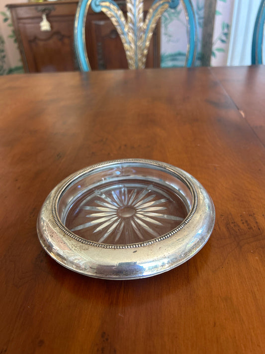 S3 - Wine/ Champaign  Coaster w/ Cut Glass