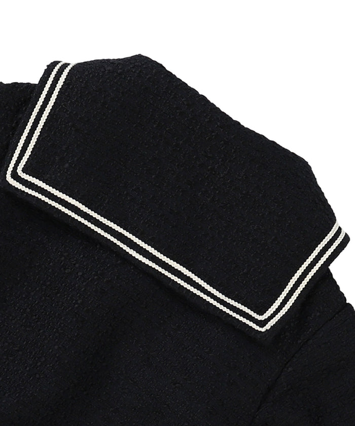 Sailor Collar Tweed Jacket