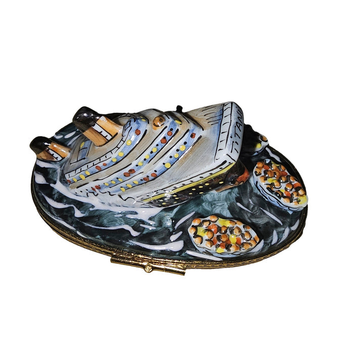 Sinking Titanic Limoges Box Porcelain Limoges vehicle French Trinket Box
