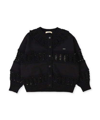 Smooth Cotton Jersey and Knit Cardigan