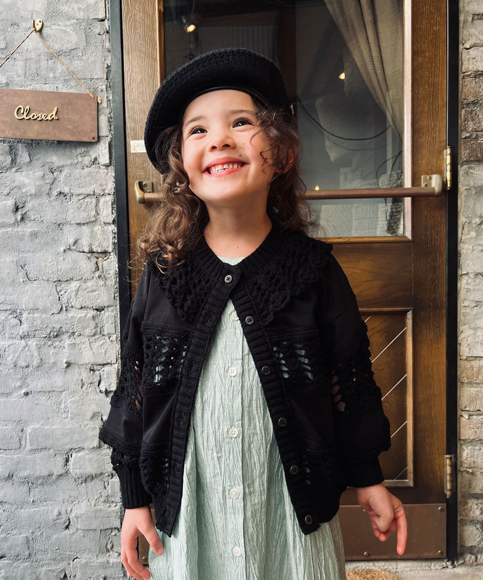 Smooth Cotton Jersey and Knit Cardigan