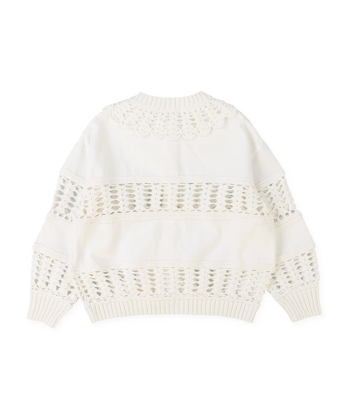 Smooth Cotton Jersey and Knit Cardigan