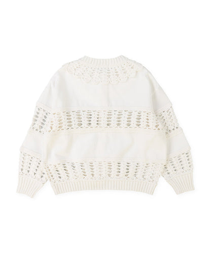 Smooth Cotton Jersey and Knit Cardigan