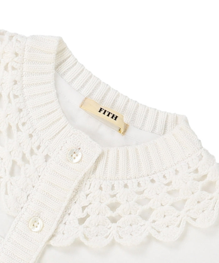 Smooth Cotton Jersey and Knit Cardigan