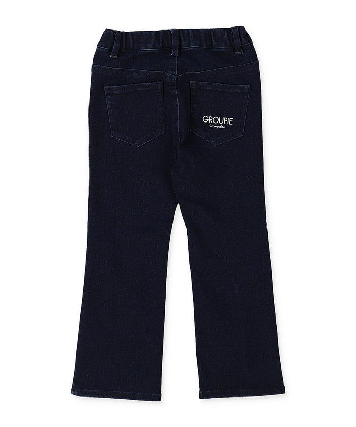Stretch Denim Slit Pants