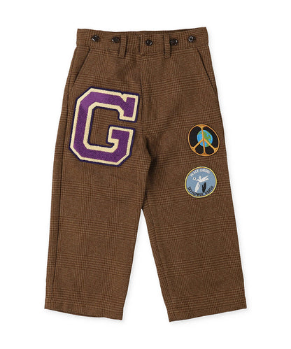 Tweed Glencheck  Suspenders Pants