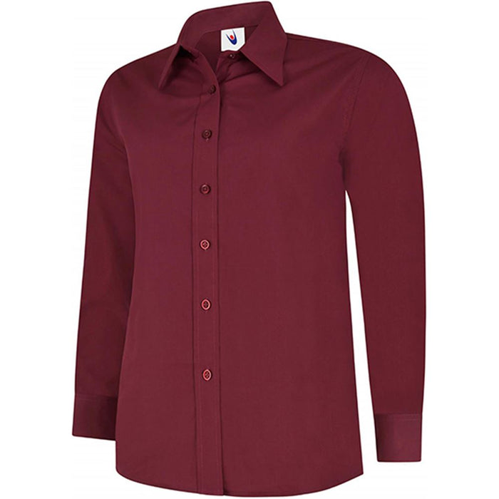 Uneek UC711 Ladies Long Sleeve Poplin Shirt 120g