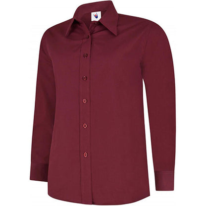 Uneek UC711 Ladies Long Sleeve Poplin Shirt 120g