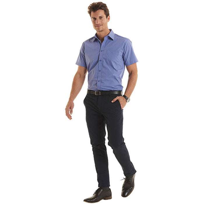 Uneek UC714 Mens Tailored Fit Short Sleeve Poplin Shirt 120g