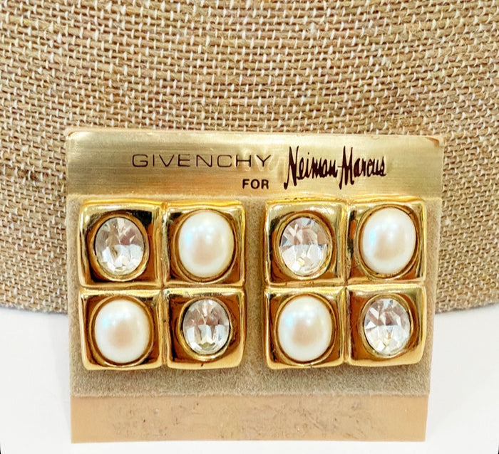 Vintage signed Givenchy for Neiman Marcus clip on earrings
