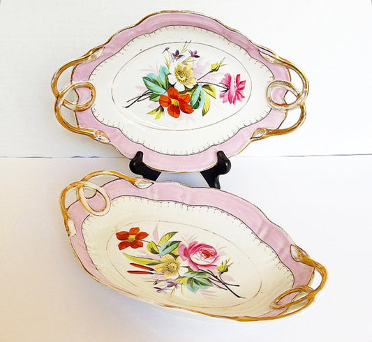 W10 - Old Pairsware Oval Bowls - Pair