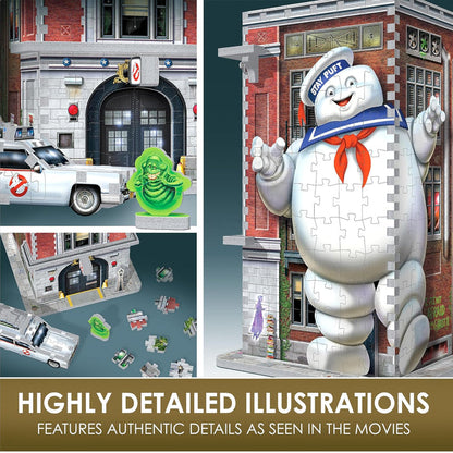 WREBBIT 3D: Ghostbusters: Firehouse Headquarters: 500 Piece 3D Puzzle