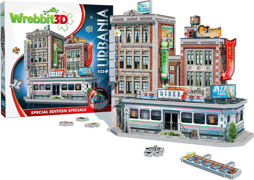 WREBBIT 3D: Urbania Collection: SPECIAL EDITION: 1950s Diner: 3D 425 Metallic Piece Puzzle