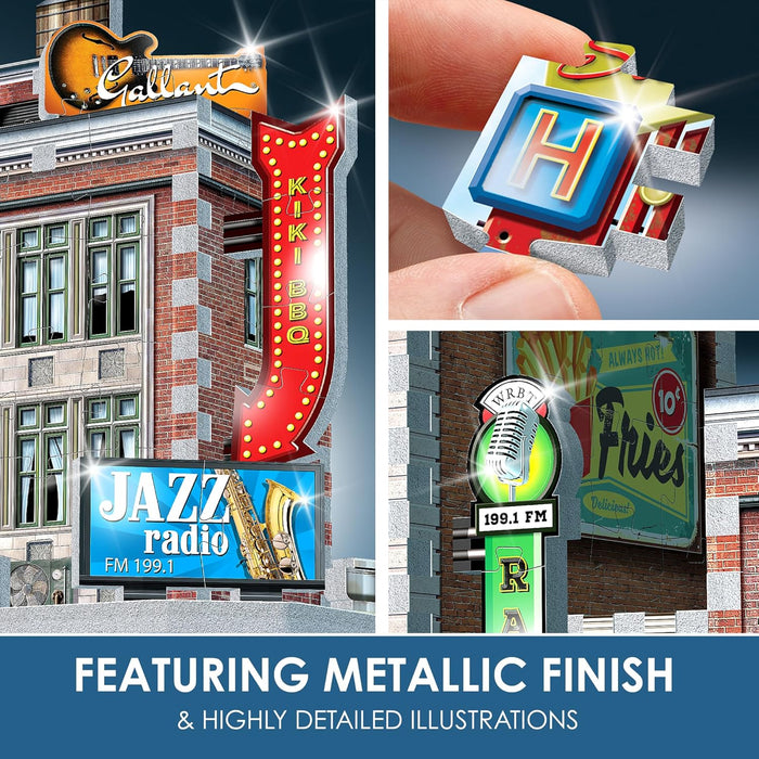 WREBBIT 3D: Urbania Collection: SPECIAL EDITION: 1950s Diner: 3D 425 Metallic Piece Puzzle